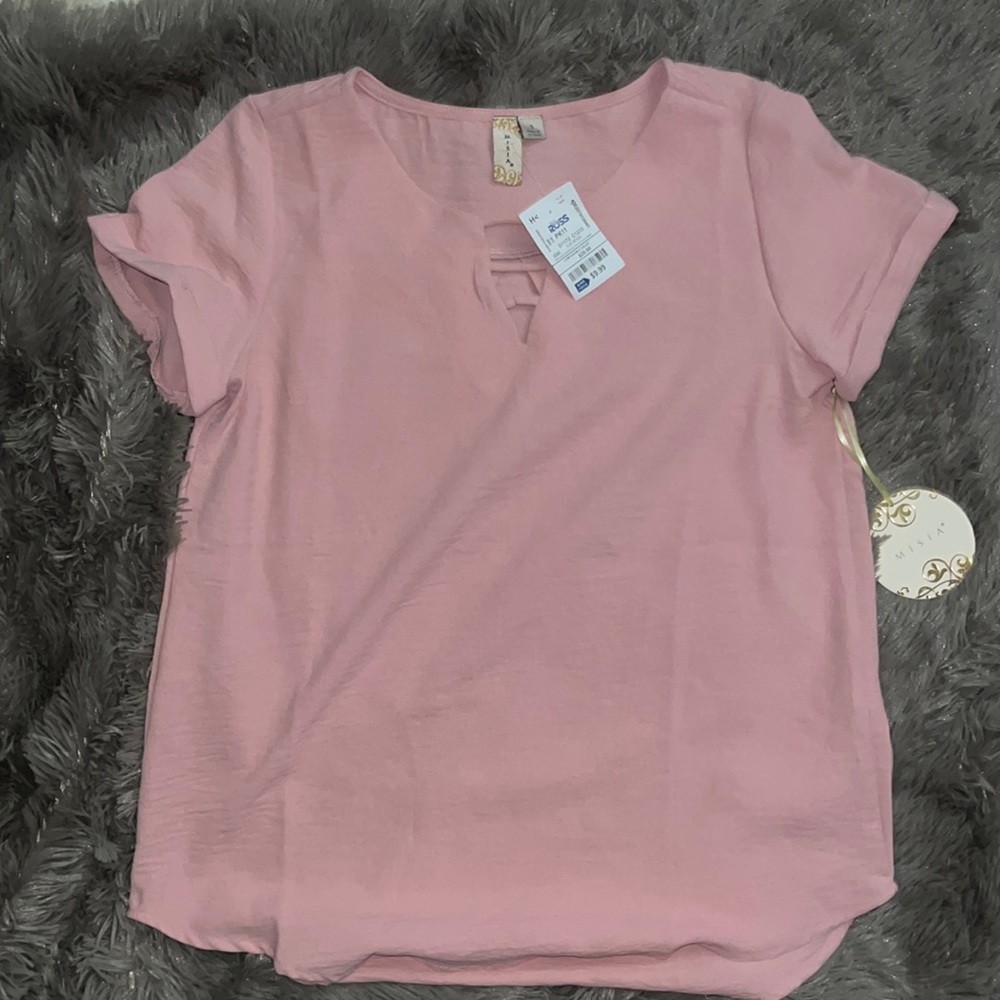 Rose colored woven top